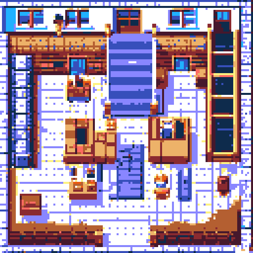 generate a post office in a top down style like it should be the level for a video game. make sure theres lots of open floor space and make the floorrs checkered board tile
Cozy Character
4 images