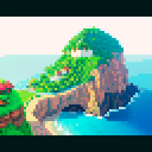 High cliff on the left hand side right hand side is the cliff in the sea in the middle there is a road