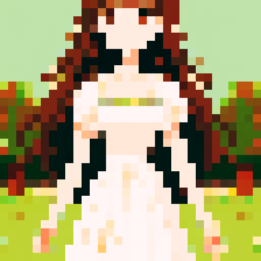 a girl brown hair, white dress, long brown hair
