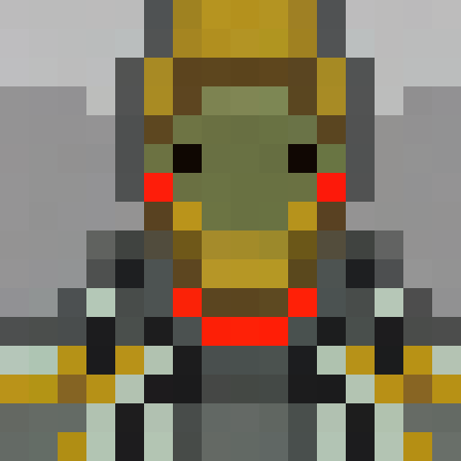 skull, rendered in a 16x16 pixel portrait style