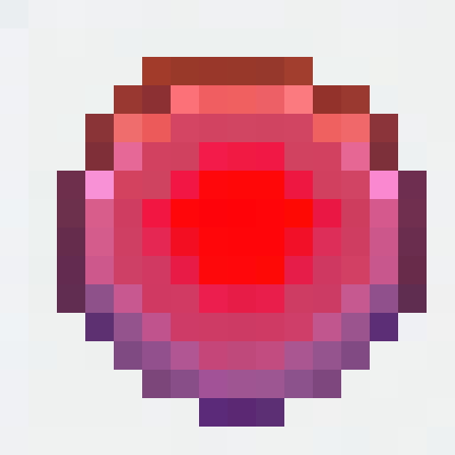 Opal, iridescent mix of blues, greens, pinks, and purples, rounded shape with shifting colors, minimal faceting, dynamic rainbow-like colors, game icon, 16x16, pixel art, close up, portrait