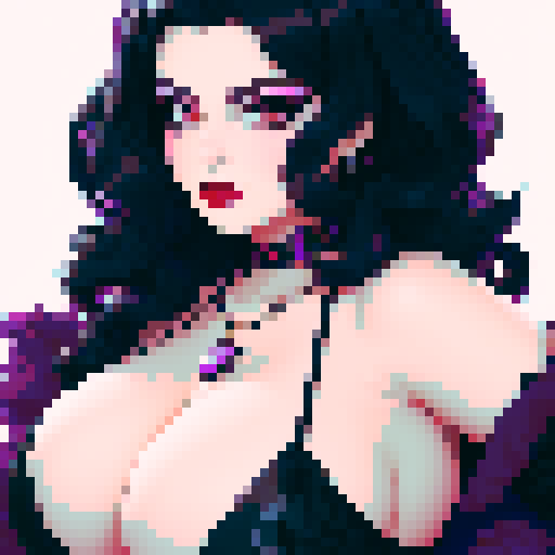curvy, cute, goth girl, black hair, purple eyeshadow, red lipstick, portrait, glamour shot.