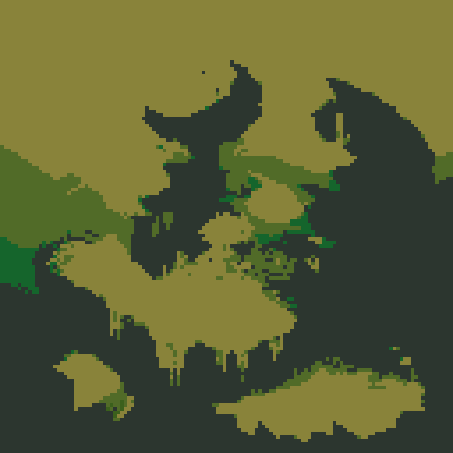 A dark, swampy landscape