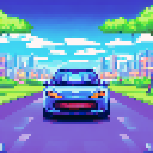 a happy car going to shopping logo