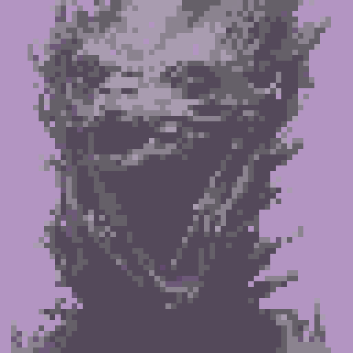 A great mass of screaming, agonized human faces, each protruding from a cylindrical mass of pale, purple-gray flesh some six feet in height or length, and three to four feet in diameter. The loathsome worm-like body is reminiscent of a mass of sickly, purple-veined muscle. The many faces are those victims the chakota has consumed, each mouth ready to bite and consume any who would approach.