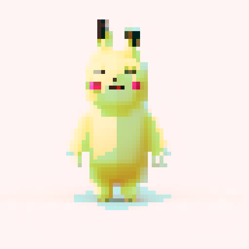 Pikachu on a plain white background, game sprite