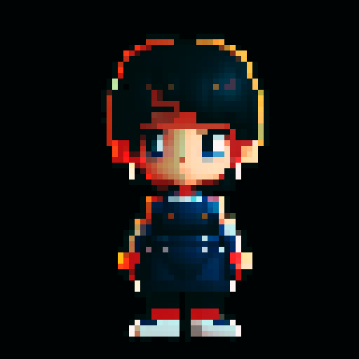 make a side profile full body of this character