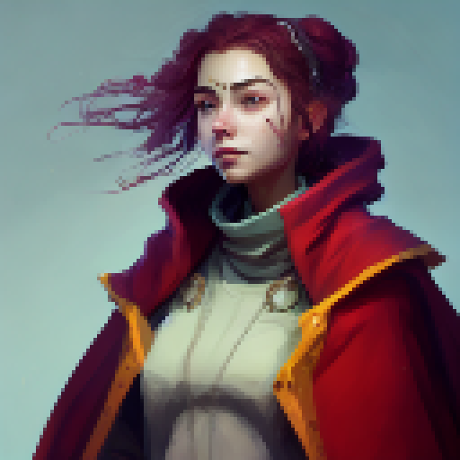 girl with a red cape, animated all directions, topdown