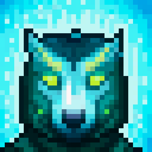 Wolf avatar, portrait, glowing eyes