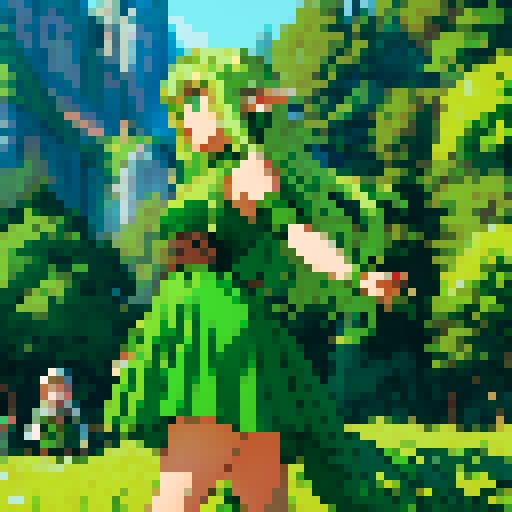 elf, girl, green dress