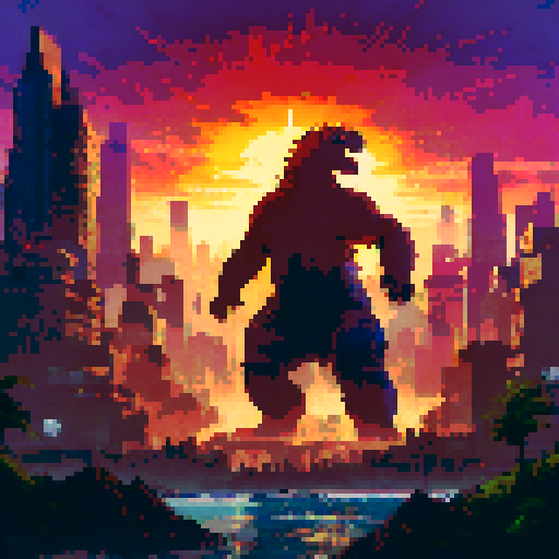 Godzilla in a city 