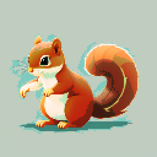 squirrel standing sideways against a clear single color background