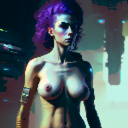 sexy naked cyberpunk woman