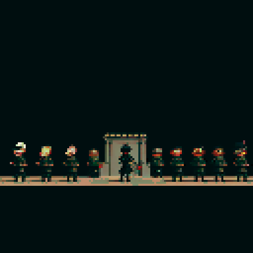 soldiers lined up, black uniforms, black hats, skull masks, lined up, facing camera, full-body image, black fortress, military base, black military building backdrop