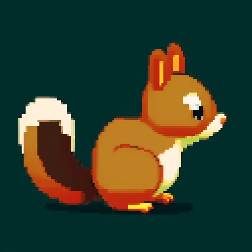 squirrel, fullbody sideview, sprite sheet