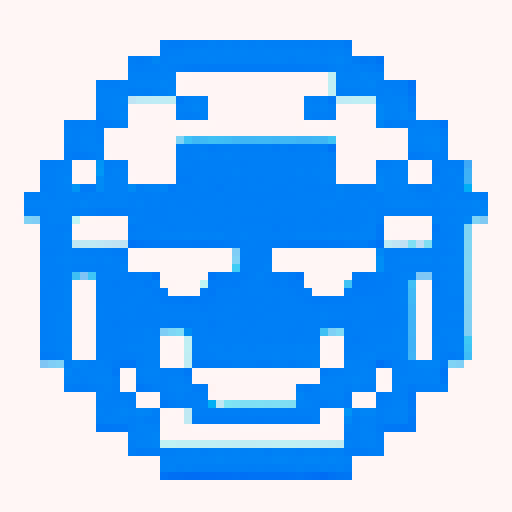 blue and white pacman