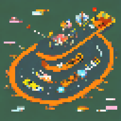 Cafe on a curved road with people eating and a cat walking by