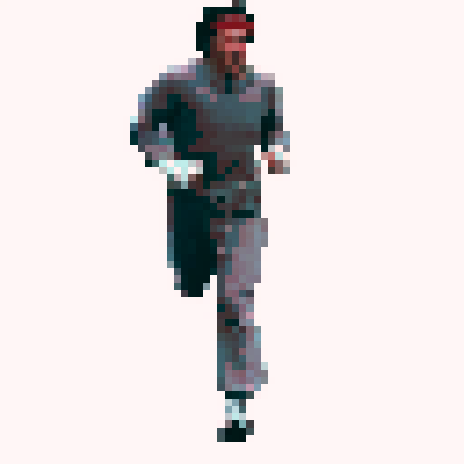 estilo es reminiscente de los personajes clásicos de películas de aventuras de los años 80 y videojuegos de 8 bits.