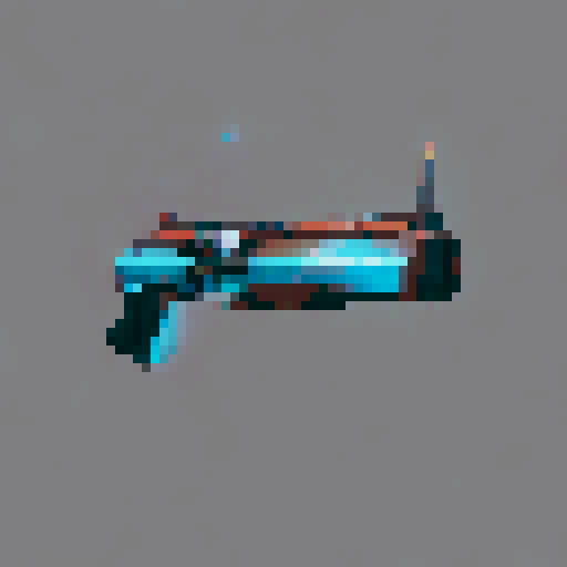 futuristic pistol, gun, blaster