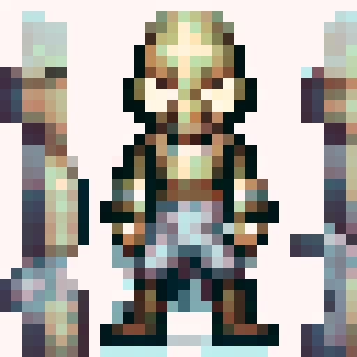 A main character wearing a dark souls style armor