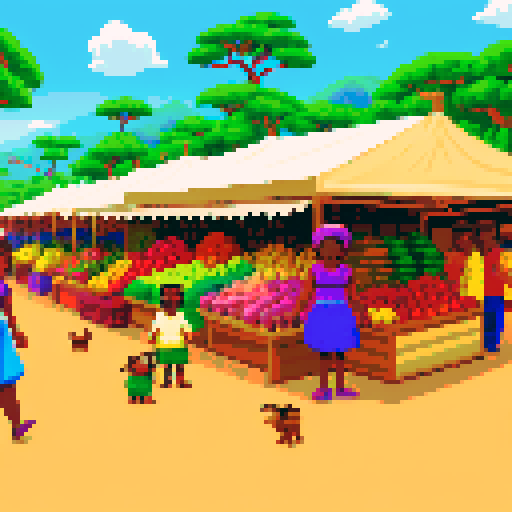 African market full of life