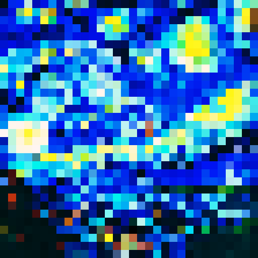 Starry night sky, dark colors, glowing stars,  sRGB, pixel art, background, landscape