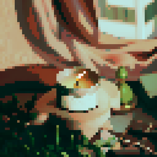 An enchanted candle casting a magical light throughout a cozy room.