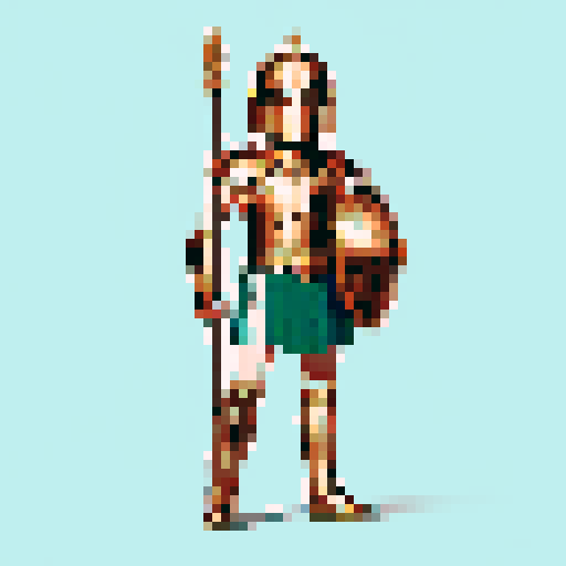 greek hoplite, corinthian helmet, copper armor, long spear