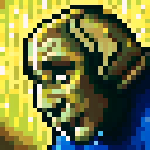 portrait, intense stare, pixel art, tiger woods, game icon, 32x32, sRGB, skill art, close up