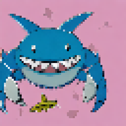 Crab fighting with a shark