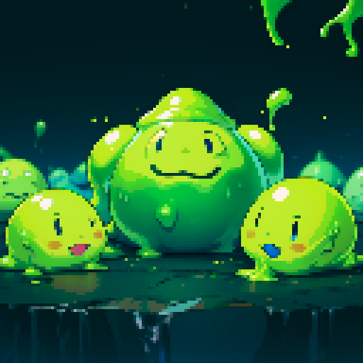 Bouncy slime, slime bouncing, slime splatter