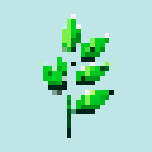 one green leaf, white background