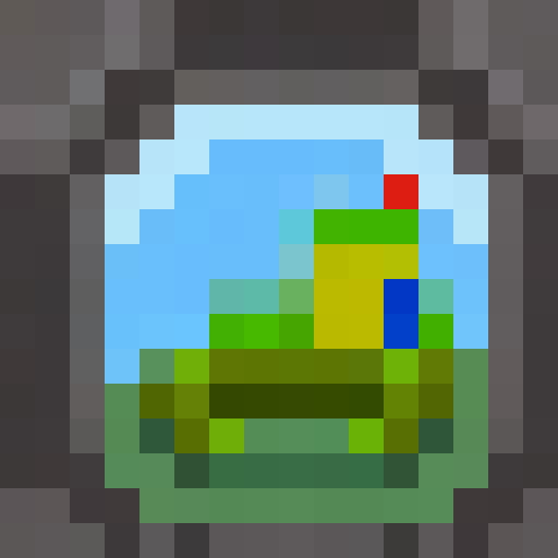 Green, chubby, smiling frog with bulging eyes and a round belly, sitting on a lily pad against a blue background, rendered in pixel art style with a close up portrait framing, perfect for a game icon or a 16x16 badge