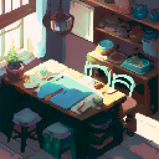 Artist at work in their bedroom