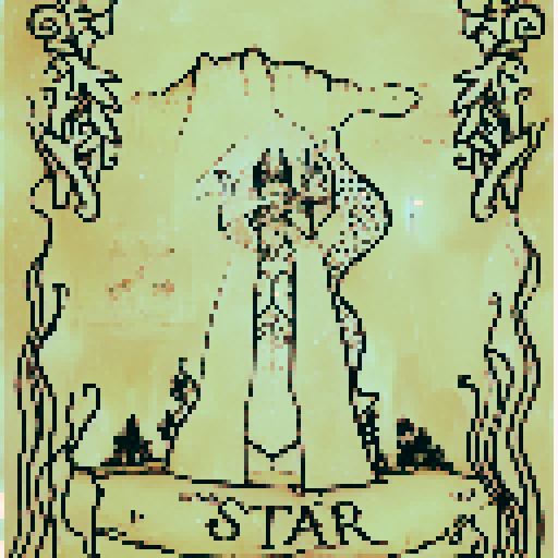 A tarot card with the image of two hands holding a starfish.