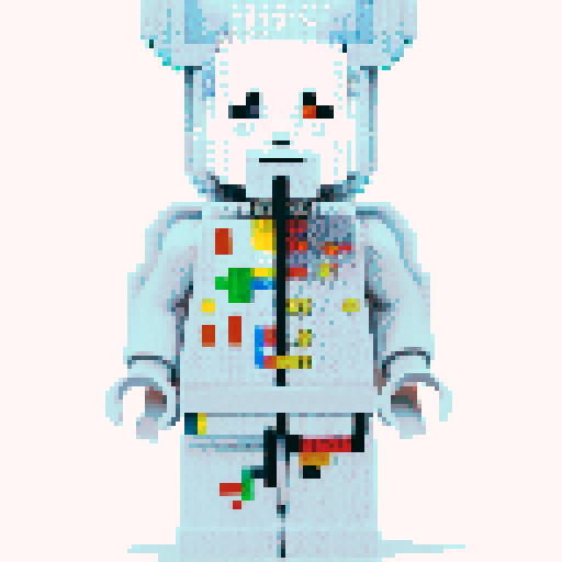 colorful pixel lego blocks arranged in a playful, vibrant composition, showcasing the intricate details and vibrant colors of pixel art in the sRGB color space