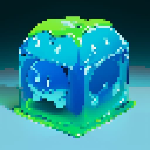 slime get bigger, slime cube, blue gelatinous cube, grow, expand