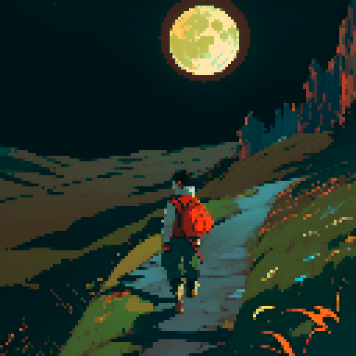 The scene is set as the main protagonist, gurney as seen in the bottom right is on a hill looking over a desolate area with sparse plant life up in flame. We see the back of his head, with his distinct jaw and a cigarette in his mouth. in the distance is a large laboratory, which has smoke coming out of it and a hole in the top. The sky is full of starts, a moon and a distant alien planet. Gurney must be present with his distinct head seen in the reference image, his green top dark brown pants