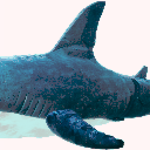 blahaj in pixel art