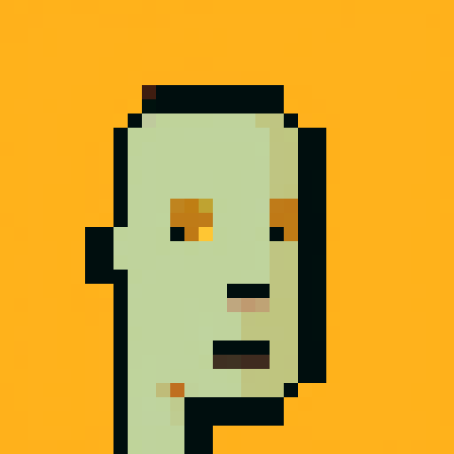 Cryptopunk character with vibrant, retro colors, angular features, and a futuristic, cyberpunk aesthetic