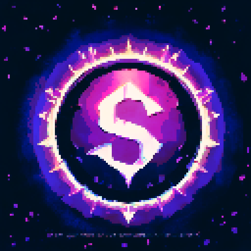 A centered padlock with a mysterious, circular blue aura radianting from it, on a galactic background, everything in Solana colors