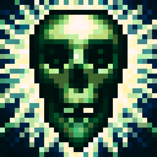 Skull, no shading, only use four colors, evil vibe