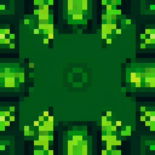Forest pattern, top-down view, reduced dark green color palette