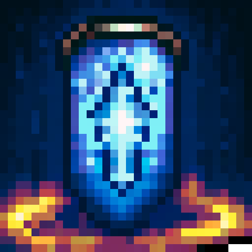 warp stone item with blue-ish energy, game icon, 32x32 pixel art, sRGB, skill art, close up, portrait