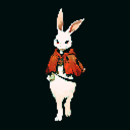 Mysterious and whimsical wererabbit in the style of wizardry