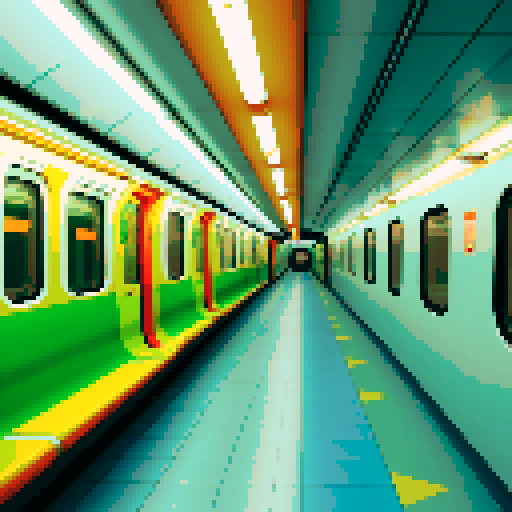 Subway metro train in tunnel, communicating via radio