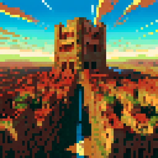 Attack on Titan, colossal titan, epic battle, crumbling walls, intense action, fiery explosions, towering titans, brave soldiers, dramatic poses, dynamic pixel art, vibrant colors, high contrast, intricate details, dramatic lighting, fast-paced movement, adrenaline-fueled scenes, epic scale, dystopian cityscape, steampunk aesthetic