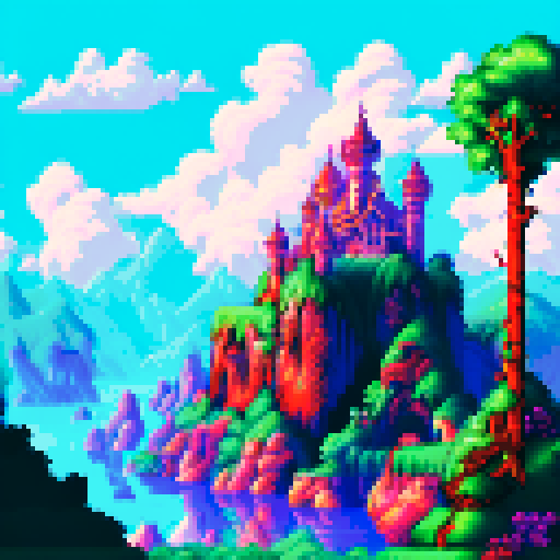 nsfw, cumshot, sRGB, pixel art, background, landscape