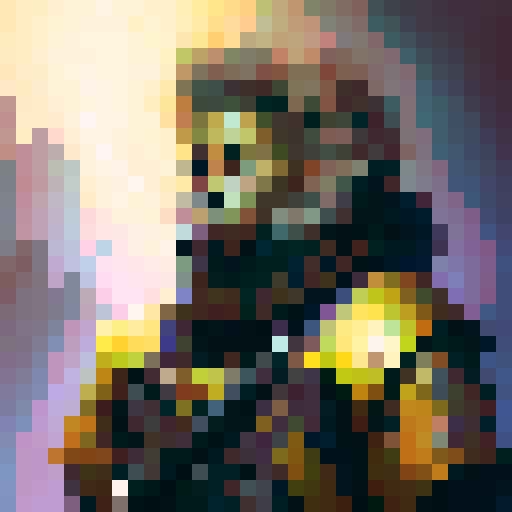 Paladin with a holy shield, vibrant energy and crackling lightning swirling his head, vivid holy golden colors