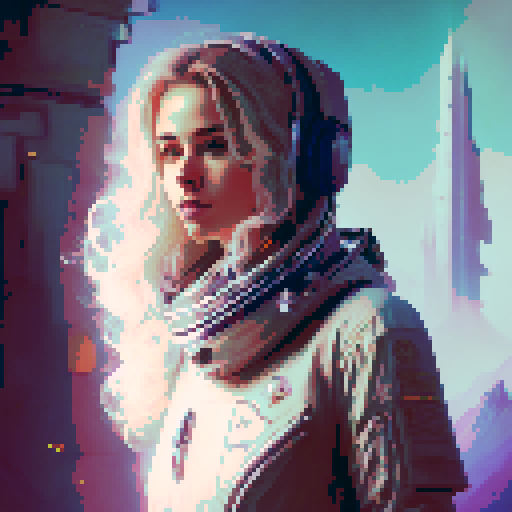 Девушка в крови смотрит на гильотину